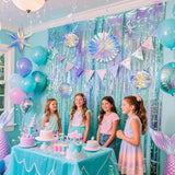 Iridescent Party Decorations With Hanging Honeycomb Ball Decorative Paper Fan Snowflake Garlands Ribbons Disco Party Wedding Birthday Graduation Christmas Celebration Decor Supplies