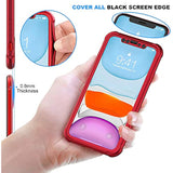 For Iphone 11 Case, With[2 X Tempered Glass Screen Protector] [10 Ft Grade Drop Test] [Camera Protection] 360° Full Body Shockproof Protection Rubber Silicone For Iphone 11 6.1"- Red