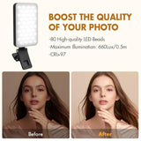 , Long Time Rechargeable Clip Video Light, Upgraded Cell Phone Light, Adjusted 5 Light Modes, Portable Led Light, For Phone, Camera, Laptop, Ipad, Tiktok, Video Vlog