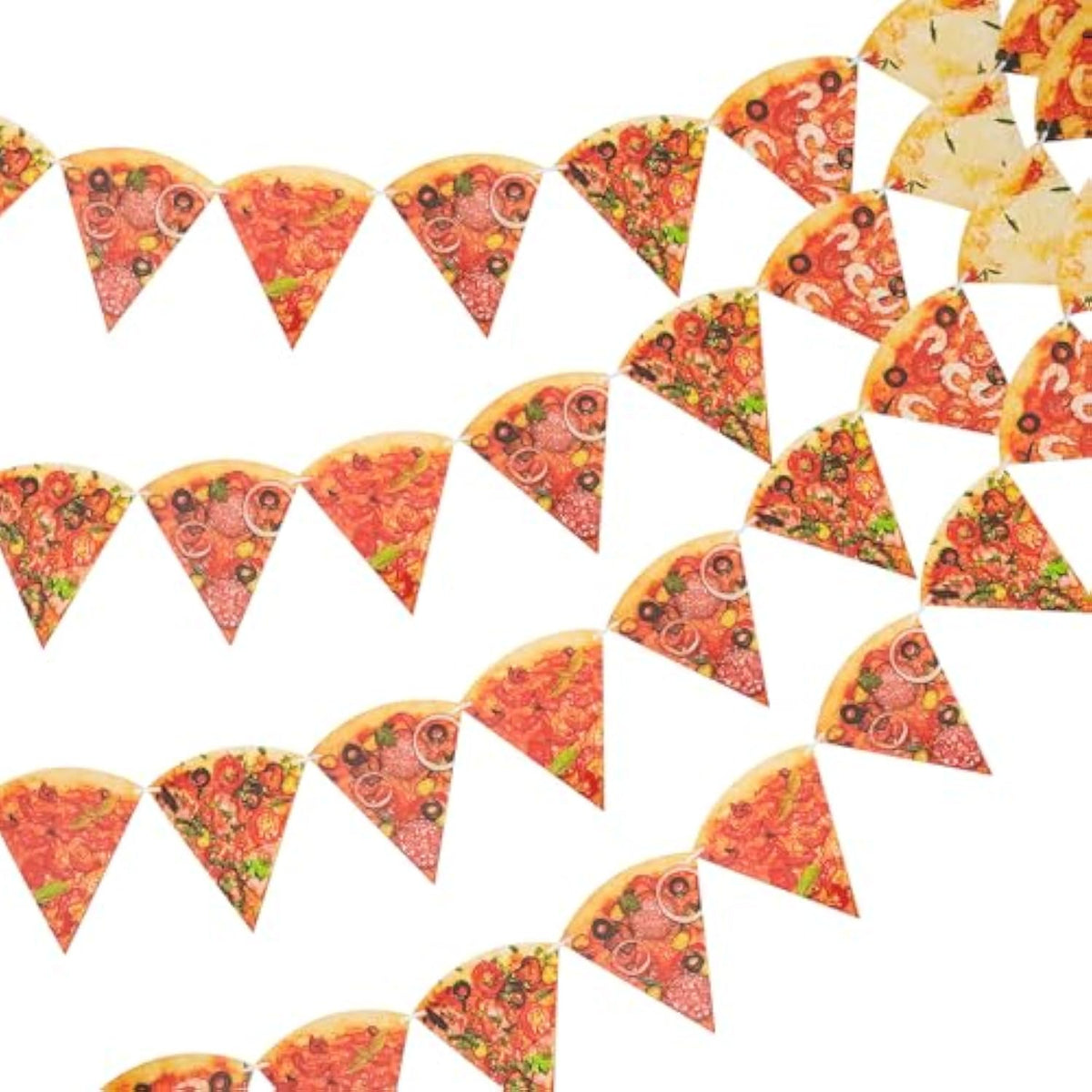 4 Pieces Pizza Photo Banner Pizza Pennant Pizza Party Theme Decoration