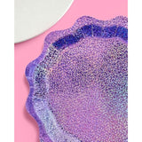 Purple Holographic Foil Plates - 25 Pack | Happy Birthday Party Decorations, Holiday Party, Cool Cake Plates, Purple Bachelorette Disposable Party Plates