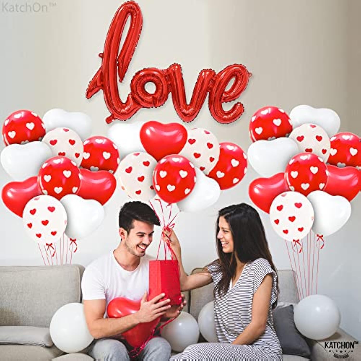 , Red Love Balloon Letters - Large 36 Inch, Pack Of 28 | Red Heart Bal