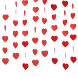 6 Pieces Valentine Heart Garland Banner Red Paper Heart Hanging Mall Window Display Party Decoration Garland Photo Props Backdrop