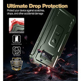 For Samsung Galaxy S10E Case, [Built In Screen Protector And Kickstand] Heavy Duty Military Grade Protection Shockproof Protective Cover For Samsung Galaxy S10E (Army Green)