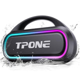 Portable Bluetooth Speaker, 30W Peak, 12H Playtime, Ipx5 Waterproof With Light, Tws Pairing, Wireless Speaker For Home/Party/Outdoor/Beach, Birthday Gift (Black)