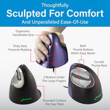 Inventor Of The Vertical Mouse Vm4S Ergonomic Vertical Mouse Right Hand Small Wired Usb, Sculpted For Comfort, Reduces Wrist Strain, 4 Speeds, 6 Customizable Buttons In Windows