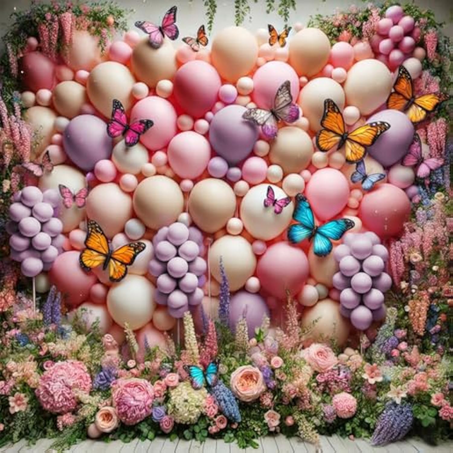 Pink Purple Balloon Arch Garland Kit For Butterfly Birthday Decorations, 167 Pcs Pastel Dusty Pink Lavender Blush Balloons With Butterfly Stickers For Baby Shower Baby In Bloom Wedding Spring Supplies