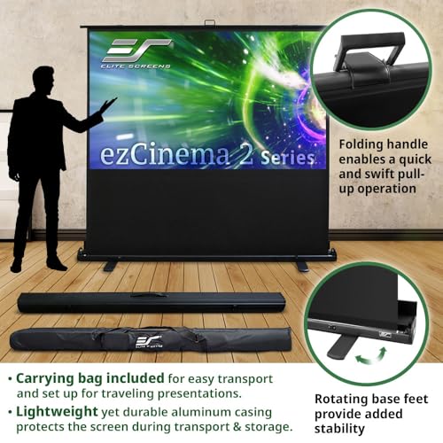 ezCinema 2 Projector Screen, Aluminum, Black