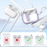 For Airpods Pro Case (2Nd/1St Gen), Dual-Color Design With Automatic Pop-Up Lid, Includes Cleaning Tool, Durable And Shockproof, Compatible With Wireless Charging, White/Purple