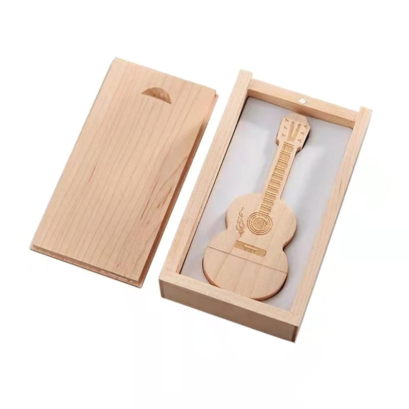 Guitar Shaped Maple Wood Usb3.0 64Gb Flash Pen Drive Memory Thumb Stick With W