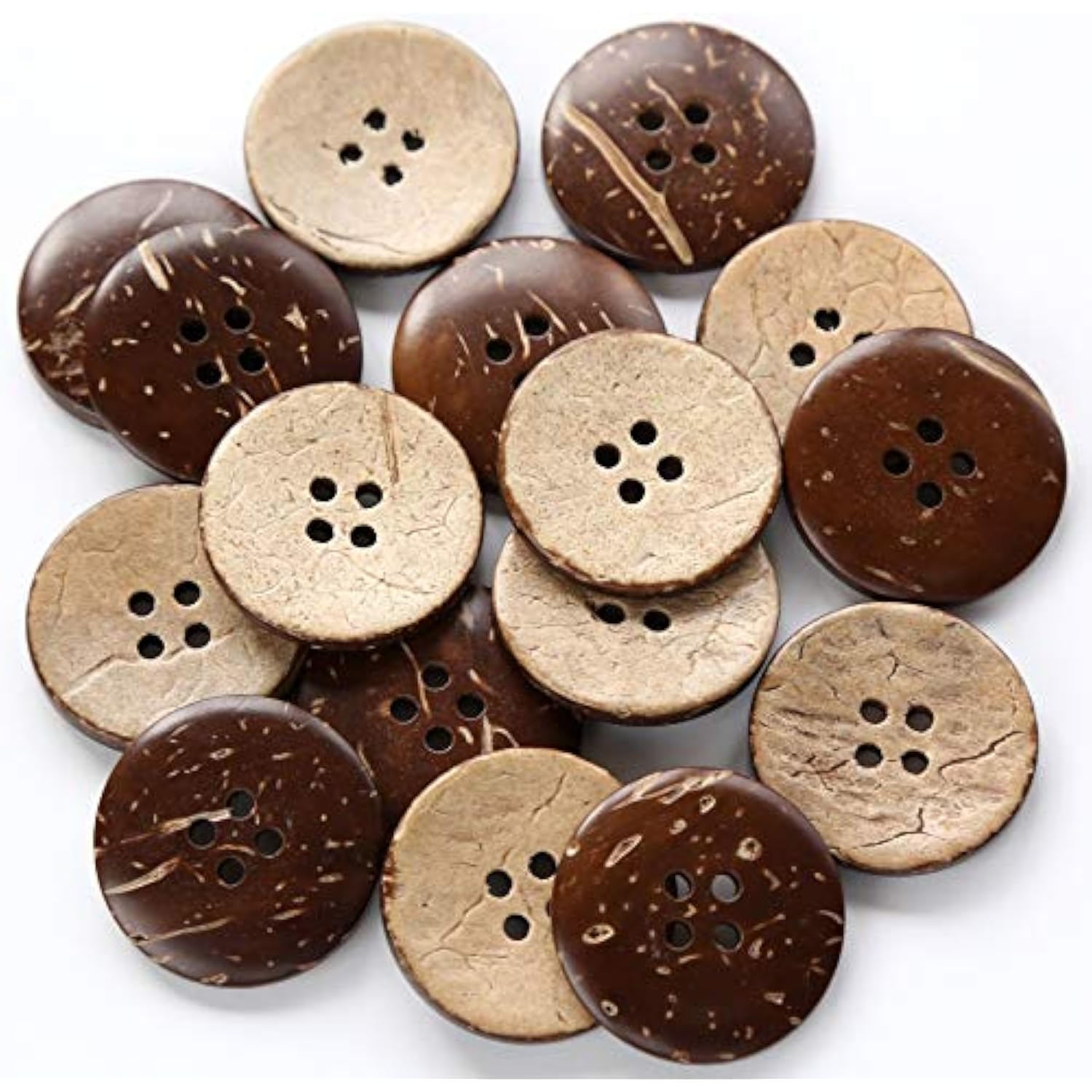 Coconut Shell Buttons Size 1 Inch (25Mm) 4 Holes Coconut Button For Ga
