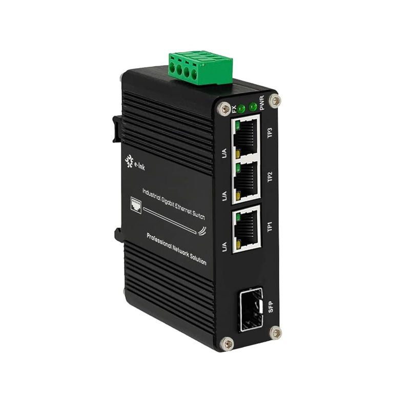 3 Port Hardened Industrial Gigabit Din Rail Switch,10/100/1000Mbps Ethernet Sw