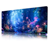 Mushroom Mouse Pad - Large Gaming Anime Desk Protector, Non-Slip Rubber Base, 35.4'X15.7'