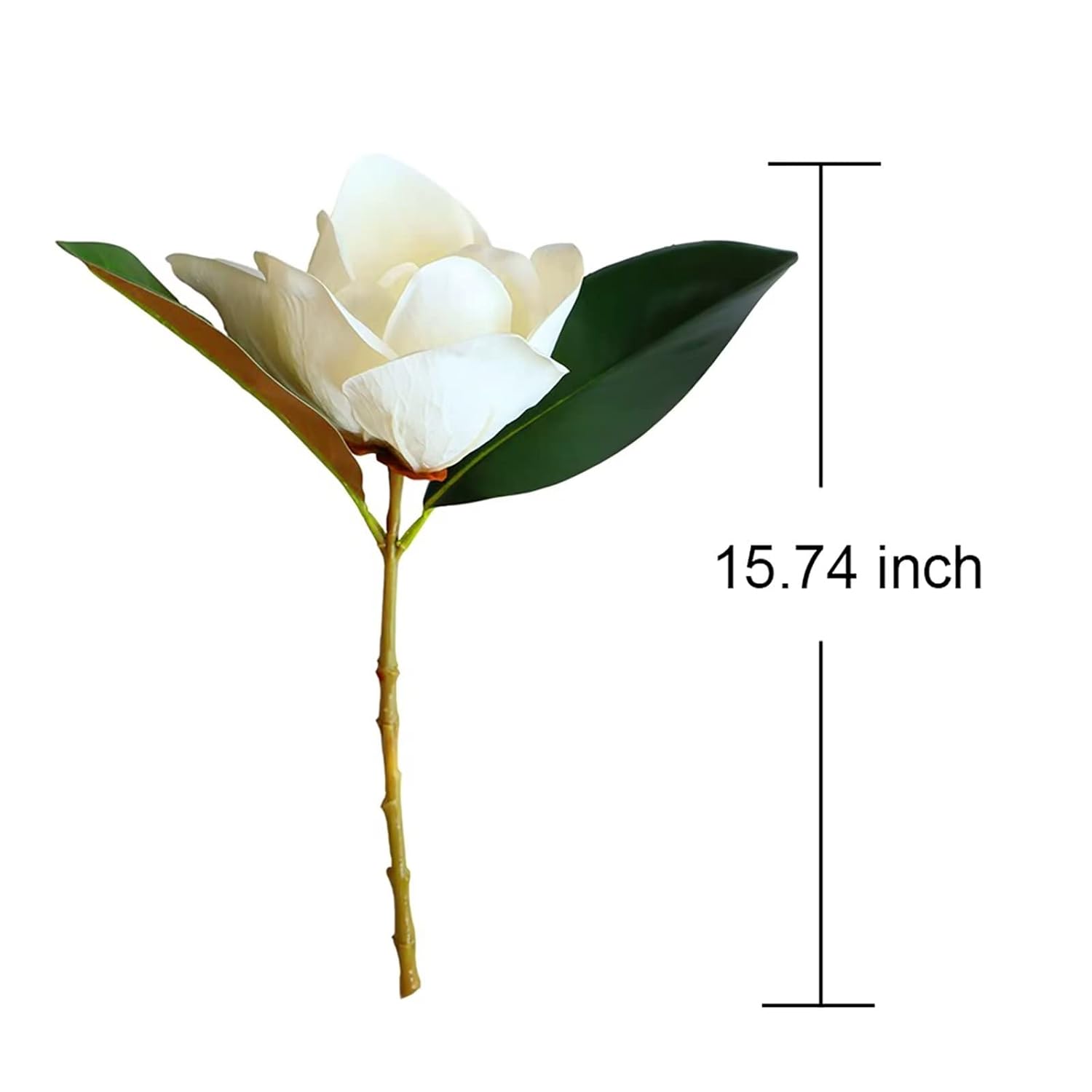 3Pcs Artificial Magnolia Flowers, Faux White Magnolia Real Touch Silk Flowers Large Flower Head Magnolia Bouquet For Home Office Wedding Holidays Party Decor
