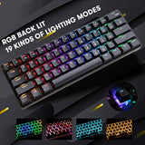 Wireless/Wired Mechanical Keyboard, Compact Full Keys Programmable Gaming/Offi