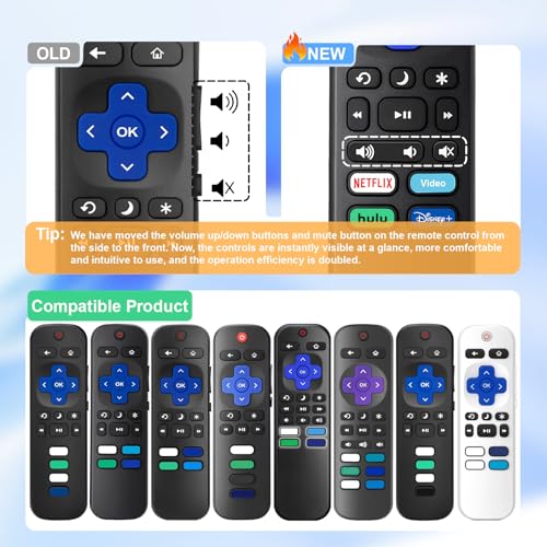 (3 Pack) Replacement Remote for Roku-TV-Remote,Compatible for All Onn-Hisense-TCL-Westinghouse-Sharp-Philips-Element Roku TV Remotes