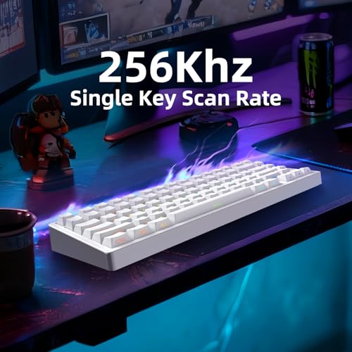 Mars75 Wired Magnetic Switch Keyboard, 75% Layout,0.001Mm Rt Accuracy, 8Khz Polling Rate/Latency As 0.125Ms/256Khz Single Key Scan Rate/Argbhot Swappable Gaming Keyboard(White)