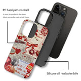 Case For Iphone 16 Pro Max,Red Ball Bow Splice Exquisitely Pattern Double Protective Phone Cover Cases Soft Silicone For Iphone 16 Pro Max