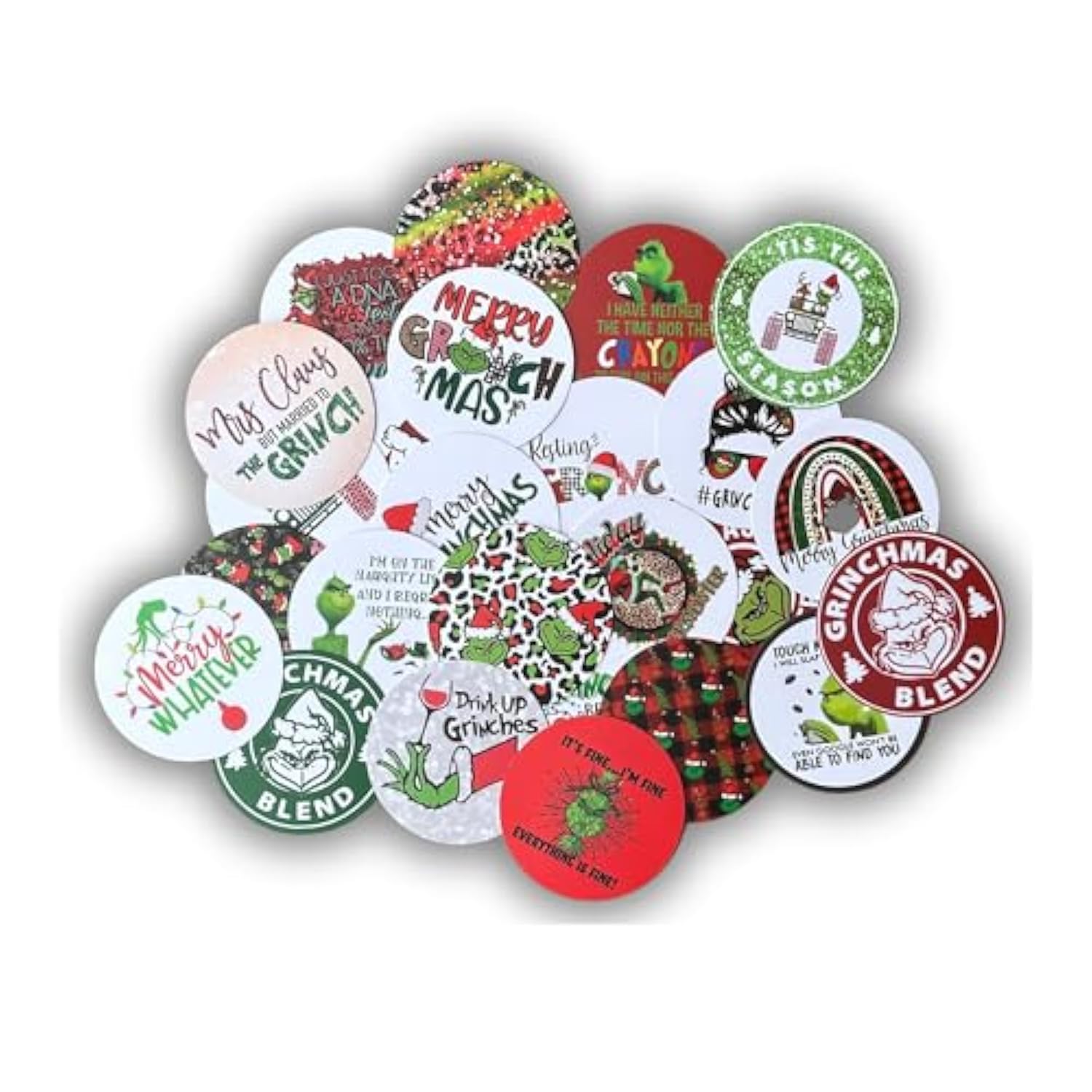 Grouch Freshie Cardstock Circles Cutouts Rounds 2” Inches | 24 Pk Mixed | Oven Bake W/Aroma Beads Paper Christmas Holiday Bundle