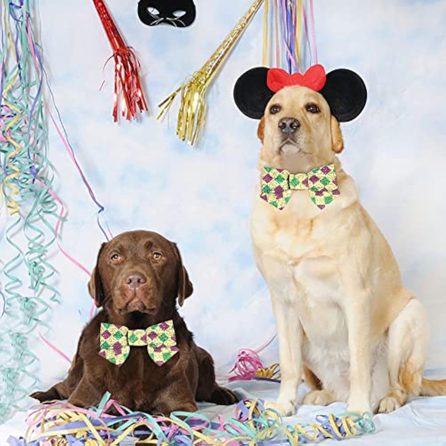 Mardi Gras Wired Edge Ribbons 2.5" 10 Yards, Gold Glitter Wired Edge B