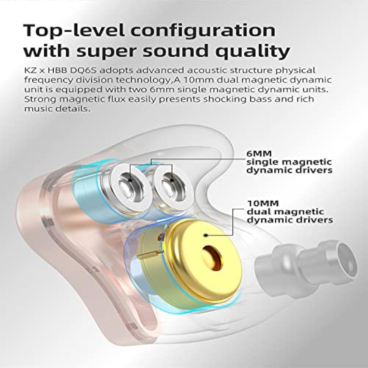 Kz X Hbb Dq6S In-Ear Monitors Made For Music Lovers Wired Headset/Headphones D