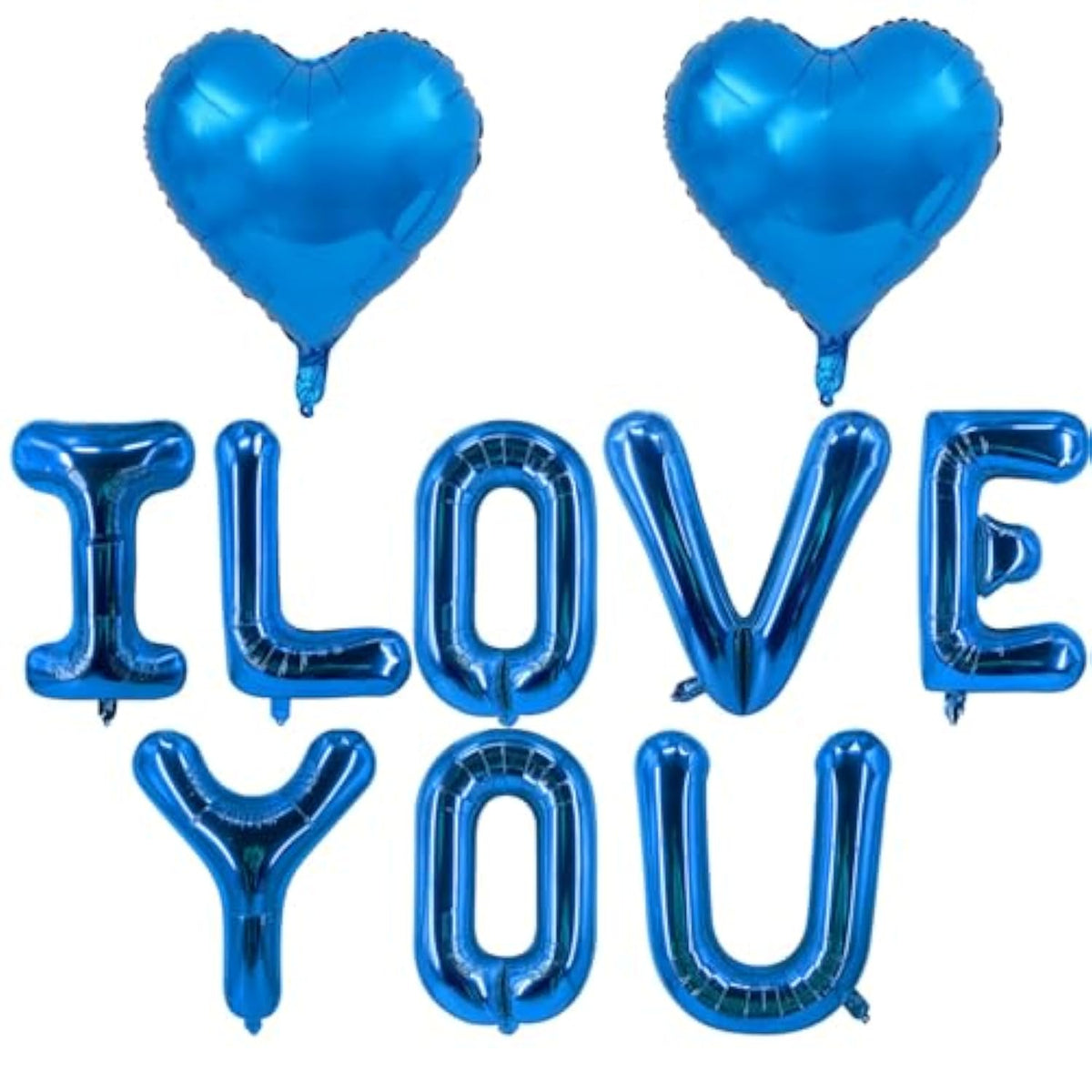 Blue Heart Balloon Valentine Balloons Blue I Love You Balloons For Anniversary Party Decor Wedding Party Supplies Bride Shower Valentines Day Decorations Party Balloon Set-10 Pcs