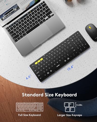 Foldable Keyboard And Mouse, Folding Bluetooth Keyboard Combo, 2.4G + Bt5.0 X 2, Full-Size Portable Travel Keyboard & Usb-C Rechargeable Wireless Mouse For Ios Android Windows Mac Os