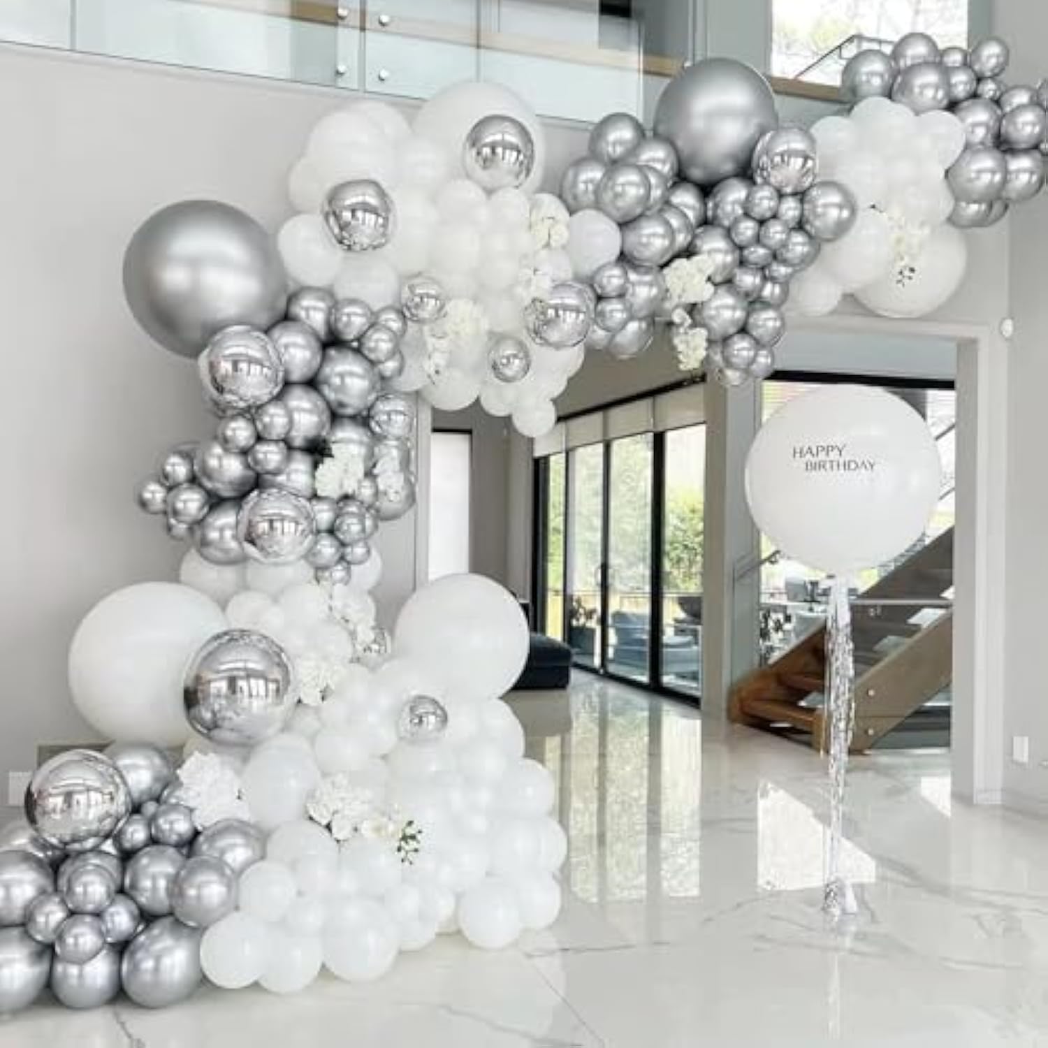 50pcs 12" Metallic Silver Balloons for Wedding, Birthday & Party Decor