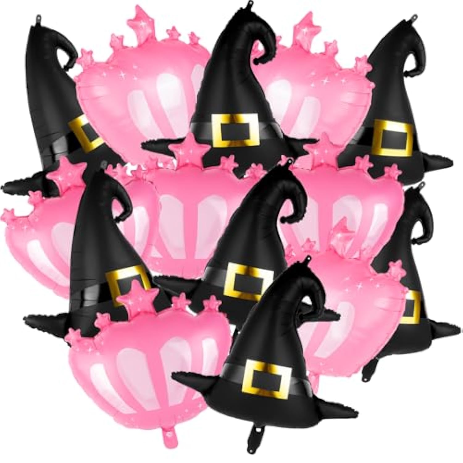 14Pc Halloween Foil Balloons – Witch Hat & Princess Crown Party Decorations