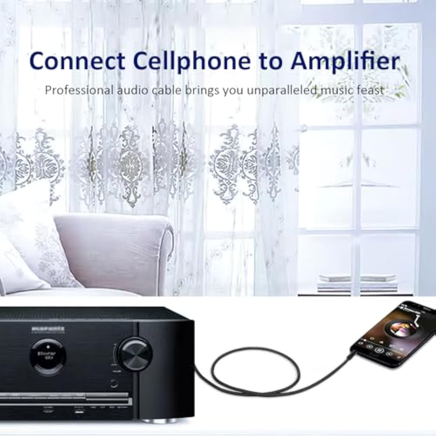 2Pack 1/8 To 1/4 Stereo Audio Cable,6.35Mm 1/4" Male To 3.5Mm 1/8" Male Trs Bidirectional Stereo Audio Cable For Guitar, Laptop, Home Theater Devices, Speaker And Amplifiers 4Ft