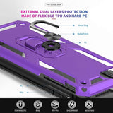 Iphone Se Case With 2Pack Tempered Glass Screen Protector, -Grade Phone Case With Magnetic Ring Kickstand For Iphone Se 2022/2020, Purple