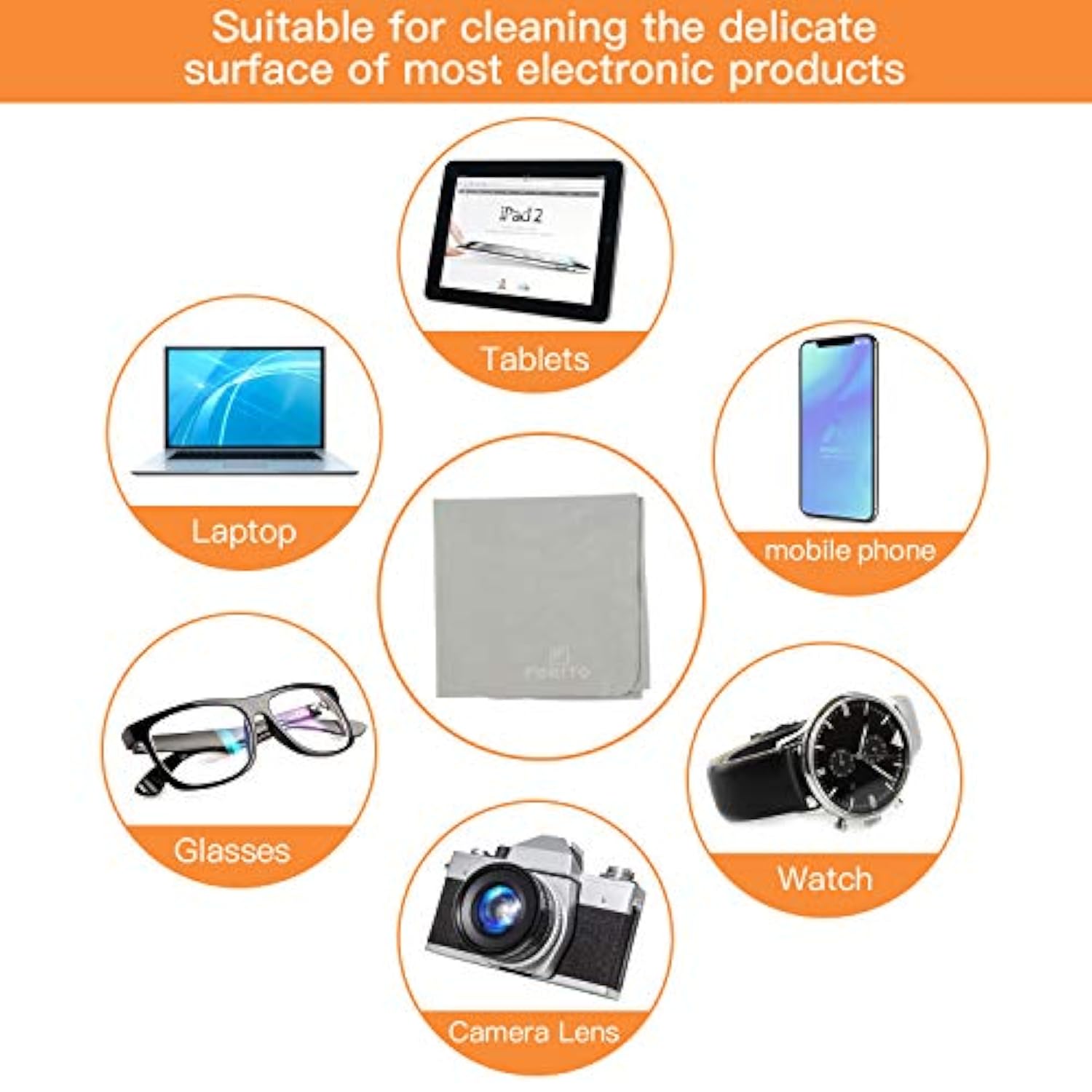 Microfiber Liner Cleaning Cloth 13" With Screen Keyboard Imprint Protection, L