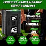 60V 5.0Ah Replacement For Greenworks 60V Battery Lb60A03 Lb60A02 Lb60A00 Cordless Tools Battery-High Capacity Upgraded For 4X Longer Runtime For Greenworks 60V Battery