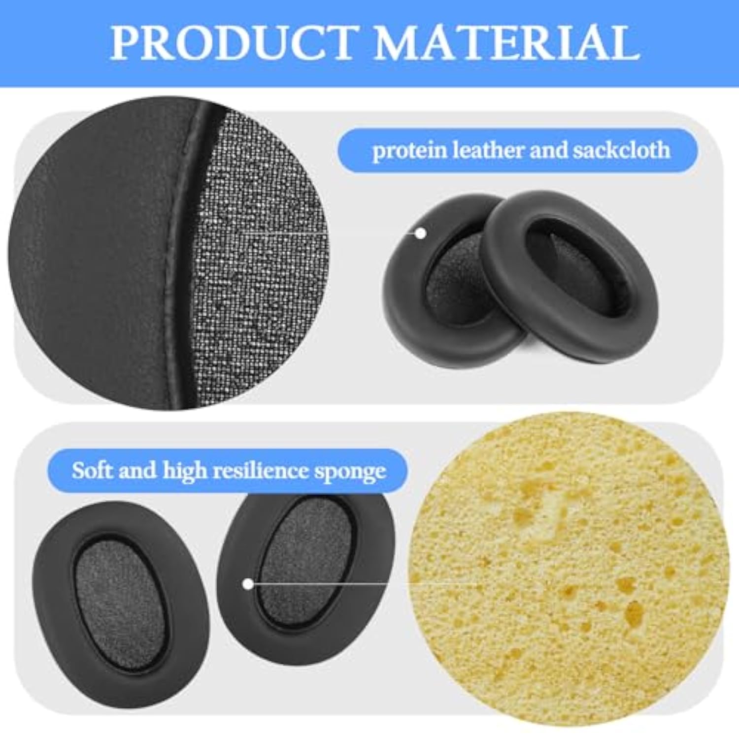 Ult Wear Earpads Replacement Ear Pads Cushions For Sony Ult Wear Over-Ear Headphones,Earpads With Soft Protein Leather, Ult Wear Noise Isolation Memory Foam Ear Cushions (Black)