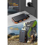 Power Bank,Solar Charger,36800Mah 5V3.1A Qc 3.0 Dual 2 Usb Port Built-In Powerful Flashlight Ipx7 Waterproof Dustproof Shockproof(Orange)