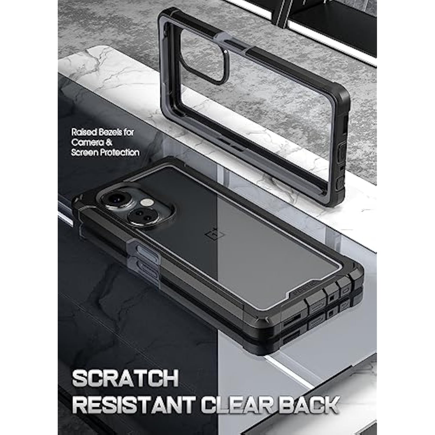 Guardian Case For Oneplus Nord N30 5G, [20Ft Mil-Grade Drop Tested], Full Body Hybrid Shockproof Bumper Cover With Built-In Screen Protector, Black/Clear