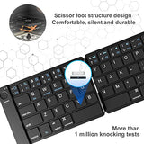 Foldable Bluetooth Keyboard,Portable Wireless Keyboard,Rechargeable,Full Size,Ultra Slim,Compatible Ios Android Windows Smartphone Tablet And Laptop-(Black)