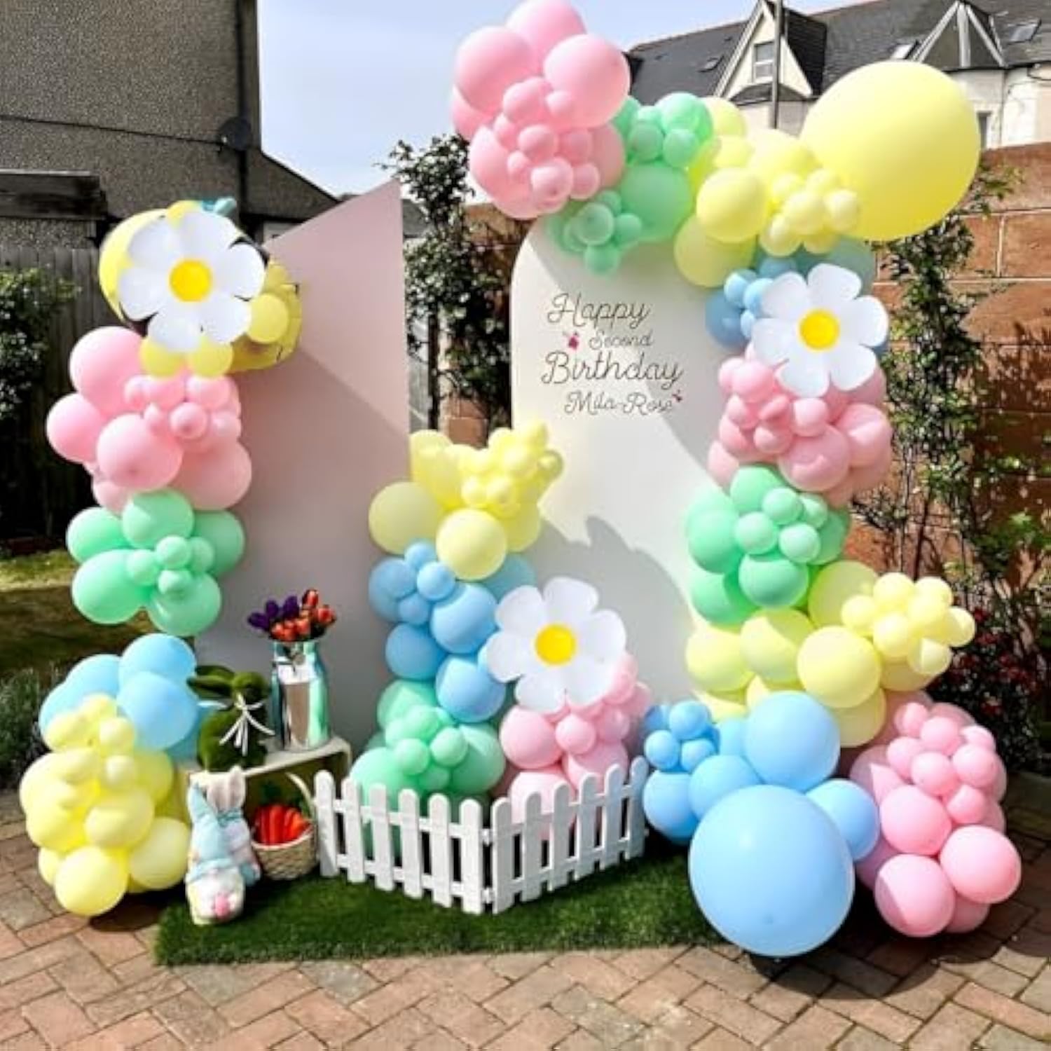 136Pcs Pastel Balloons Garland Arch Kit, Pastel Macaron Balloons With Daisy Balloon For Wedding Anniversary Easter Birthday Party Decoration