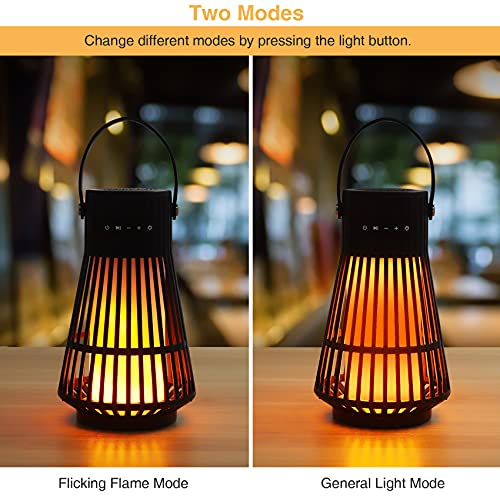 Outdoor Bluetooth Speaker with Flame Atmosphere, Led Waterproof Wireless Torch Speaker, Stereo Sound, Cool Gadgets for Camping, Yard, , Home,