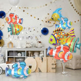 13Pcs Tropical Fish Balloons Set Ocean Animal Balloons Under The Sea Clownfish Tropical Fish Bubble Fish Foil Balloons Sea Animal Creature Balloons For Ocean Themed Party Decorations
