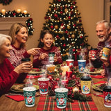 60 Pack 12 Oz Christmas Coffee Cups With 80 Lids, Disposable 6 Designs Christmas Paper Cup, Thickened Xmas To Go Coffee Cups, Party Holiday Supplies For Hot Beverage, Chocolate, Tea, Cocoa