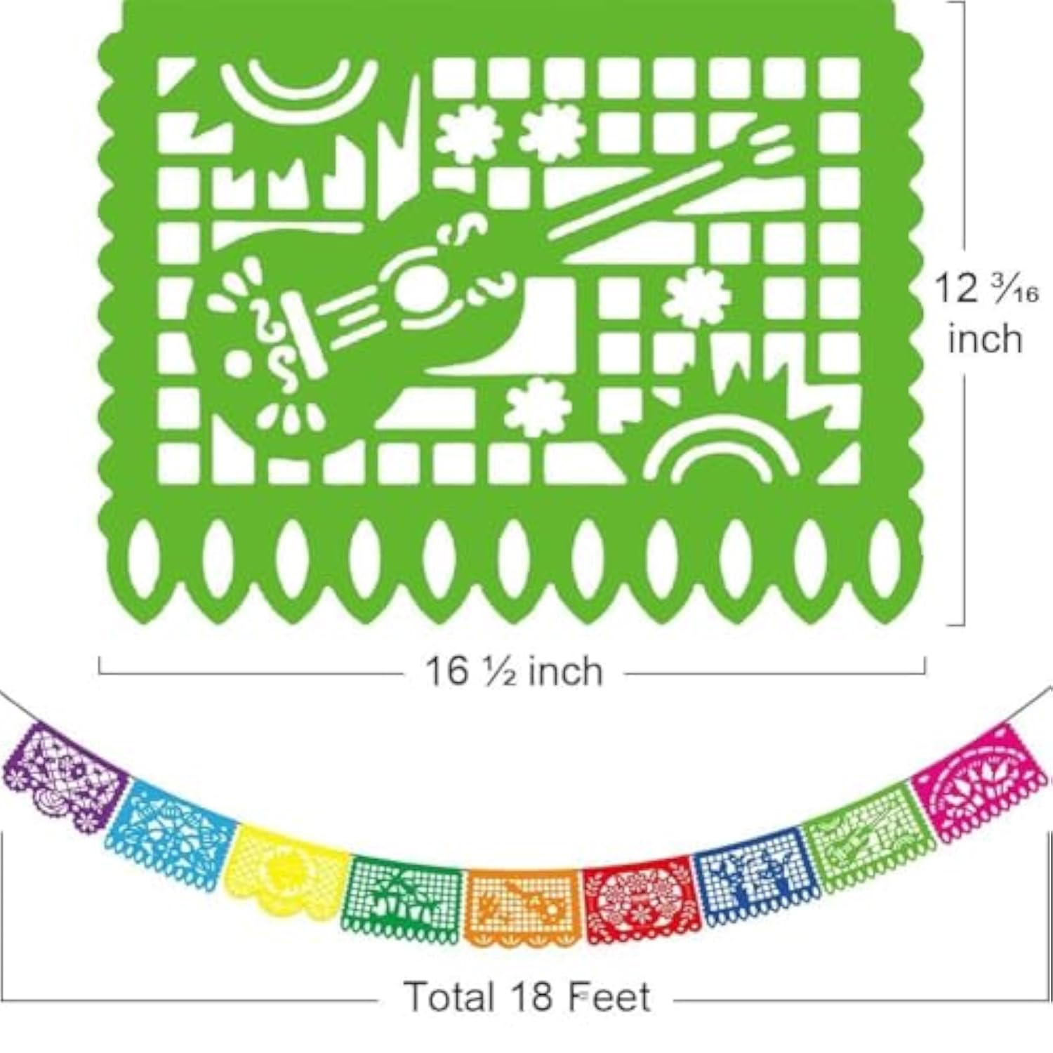 5Pcs Mexican Party Decorations, 90Ft Papel Picado Banner, Fiesta Party Decoration, Dia De Los Muertos, Cinco De Mayo Decor, Day Of The Dead Decorations, Mexican Independence Day Decoration Supplies