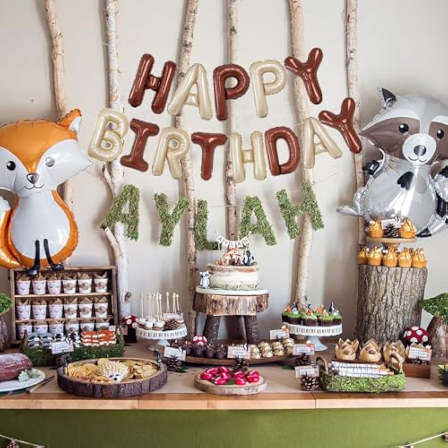 Beige Brown Happy Birthday Balloon Banner, 16 Inch Foil Mylar Cream Brown Happy Birthday Balloons Letters, Off White Birthday Sign, Neutral Tan Birthday Decorations