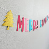 Merry Christmas, Merry Christmas Banner, Pink Christmas, Pink Christmas Decorations, Pink Christmas Banner, Christmas Decorations