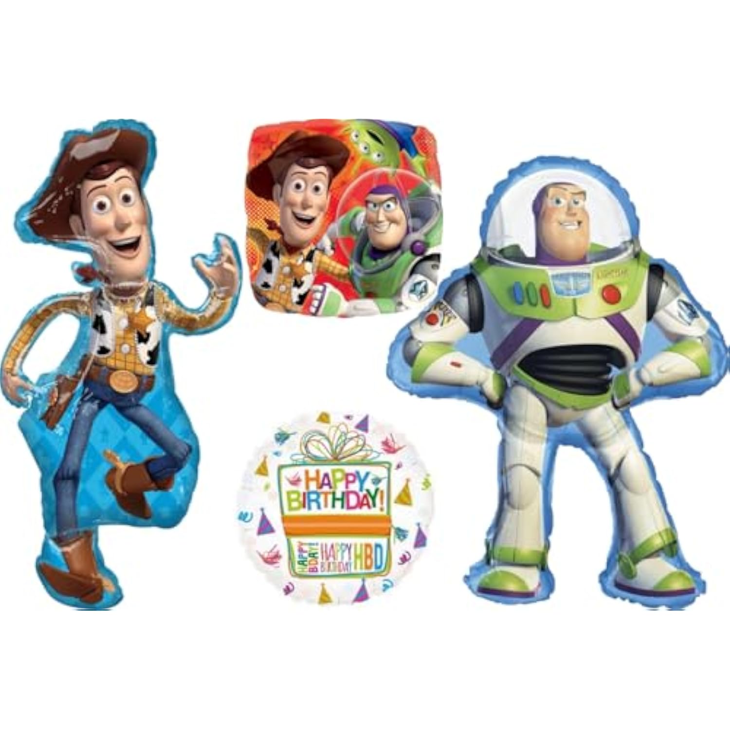 Anagram Woody and Buzz Lightyear's Birthday Party Supplies Balloon Bouquet Decorations