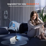 Mini Projector With Wifi And Bluetooth, Portable Movie Projector With 180° Rotatable, 1080P Hd Supported, Auto Vertical Keystone, Compatible With Smartphone, Tv Stick, Laptop, Hdmi, Usb