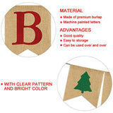 Be Merry Christmas Tree Garland | Holiday Bunting | Indoor/Outdoor Natural Burlap Banner