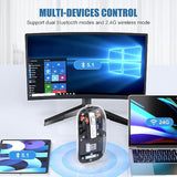 ?Upgrade? Led Wireless Mouse, Slim Silent Mouse 2.4G Portable Mobile Optical Office Mouse With Usb & Type-C Receiver, 3 Adjustable Dpi Levels For Notebook, Pc, Laptop, Computer, Macbook (Clear)