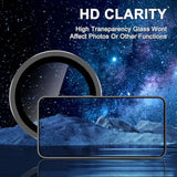 For Samsung Galaxy S25 Plus Camera Lens Protector, Individual Metal Ring Tempered Glass Lens Cover, [Strong Adsorption] Scratch Resistant Ultra-Thin Hd Clear Lens Cover, 1 Set-Black