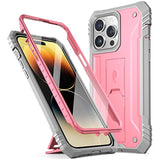 Revolution Case For Iphone 14 Pro Max 6.7 Inch, [20Ft Mil-Grade Drop Tested], Full-Body Rugged Shockproof Protective Cover With Kickstand And Built-In-Screen Protector, Light Pink